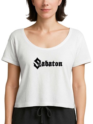 Z zepplin Sabaton Logo Beyaz Kadın Tişört
