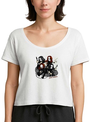 Z zepplin Dark Funeral Anime Beyaz Kadın Tişört