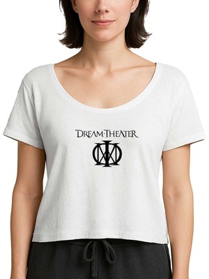 Z zepplin Dream Theater Logo Beyaz Kadın Tişört