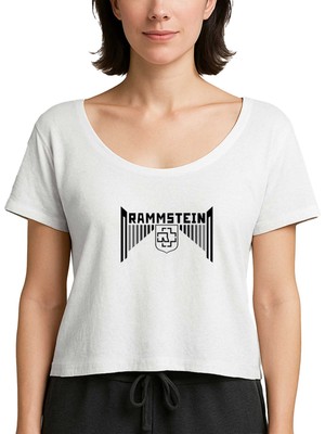 Z zepplin Rammstein Wall Beyaz Kadın Tişört