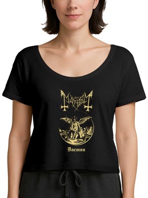 Z zepplin Mayhem Daemon King Siyah Kadın Tişört