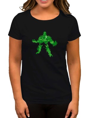 Z zepplin Hulk City Siyah Kadın Tişört