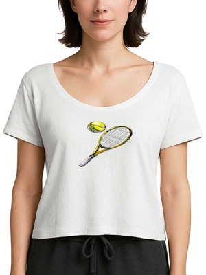 Z zepplin Tennis Rackets Classic Beyaz Kadın Tişört