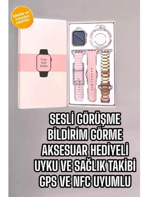 Ceylan Adam Akıllı Saat Amoled Ekran 3 Kordonlu Aksesuar Hediyeli Sesli Görüşme