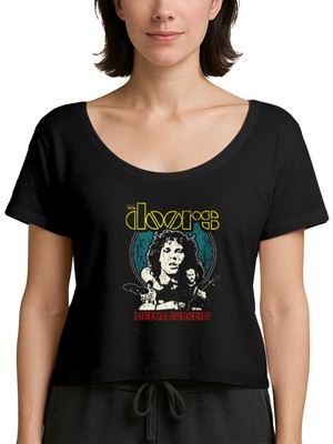 Z zepplin The Doors Live In Concert Siyah Kadın Tişört