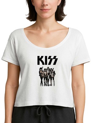 Z zepplin Kiss Anime Beyaz Kadın Tişört