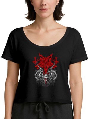 Z zepplin Dark Funeral Demon Head Siyah Kadın Tişört