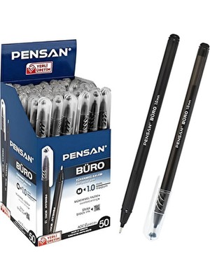 Pensan Büro Siyah İnce Uçlu Tükenmez Kalem 50 Adet Renk: Siyah Ölçüler: 1.0 mm