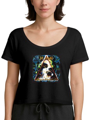 Z zepplin Def Leppard Hysteria Siyah Kadın Tişört