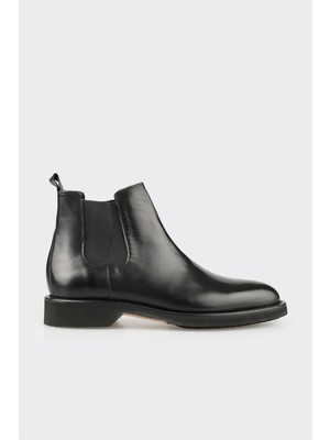Elle Siyah Deri Erkek Klasik Bot