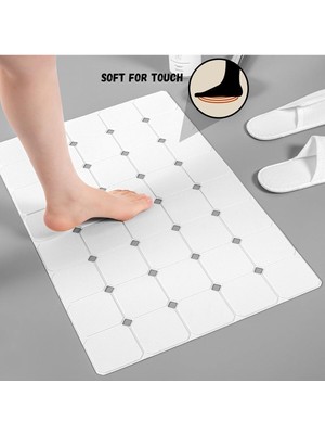 Vivo Store Vıvo 2 Adet Küvet ve Duş Paspası Vantuzlu Kaymaz Silikon Kokusuz Banyo Paspası 45 x 70 cm V-161