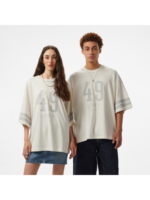 Hoss x Gant 49 Graphic Unisex Beyaz T-Shirt