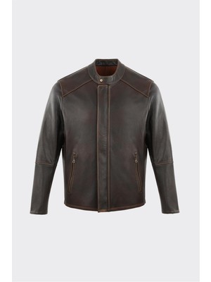 Elle Taba Deri Erkek Ceket