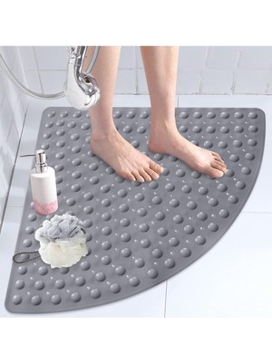 Vivo Store Vıvo Köşe Banyo Duş Paspası Kaymaz Küvet ve Duşakabin Paspasları Tahliye Delikli 54X54 CMV-163