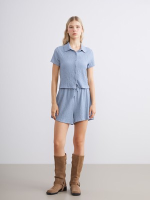 Lc Waikiki Yeni Sezon Beli Lastikli Dokulu Kadın Şort