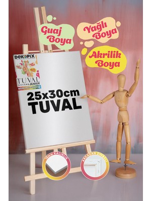 Dekopix 25X30CM Premium Hazır Tuval Boş Kanvas Tablo Arkadan Zımbalı 220 gr Kalınlık
