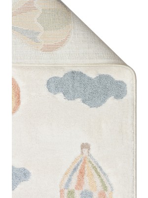 Bambino 05 Krem Multy Pastel Renkli Hav ve Toz Vermeyen Çocuk Halısı