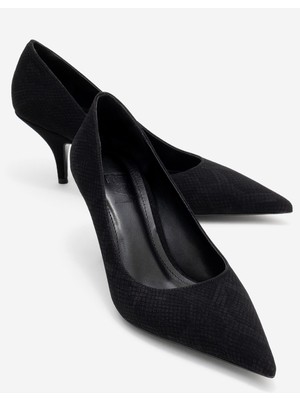 Luvi Marcus Siyah Desenli Kadın Topuklu Ayakkabı