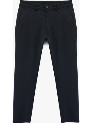 Koton Viskon Karışımlı Cepli Düğmeli Slim Fit Kumaş Pantolon
