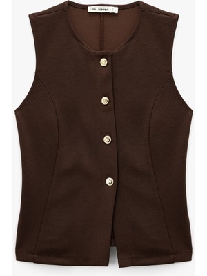 Koton Slim Fit Kolsuz Bisiklet Yaka Düğme Detaylı Hırka