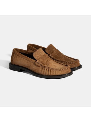 Desa Kadın Taba Süet Deri Loafer