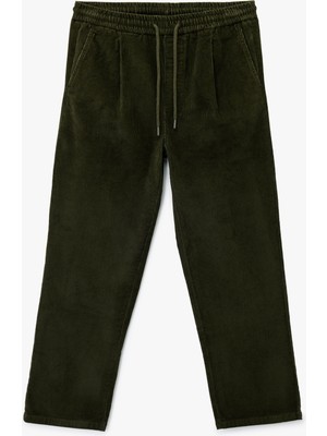 Koton Pamuklu Cepli Bol Kalıp Beli Bağcıklı Kışlık Fitilli Kadife Pantolon