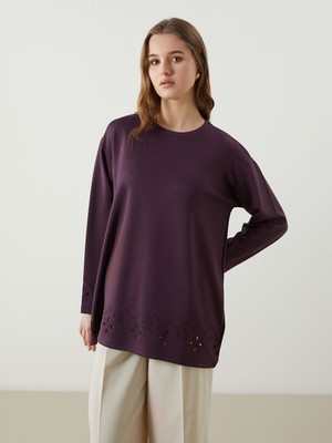 Lc Waikiki Yeni Sezon Bisiklet Yaka Nakışlı Kadın Tunik