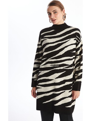 Lc Waikiki Yeni Sezon Yarım Balıkçı Yaka Desenli Kadın Triko Tunik