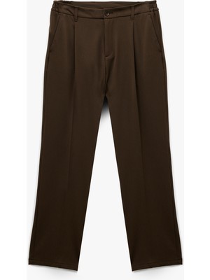 Koton Rahat Kalıp Cepli Viskon Karışımlı Pileli Kumaş Pantolon