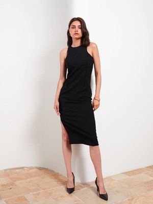 Lc Waikiki Yeni Sezon Kadın Halter Yaka Düz Kolsuz Bodycon Elbise
