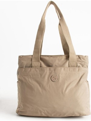 Ccway Şık ve Modern Büyük Boy - Bol Bölmeli Kadın El ve Omuz Çantası Spor , Günlük ve Seyahata Uygun Bej