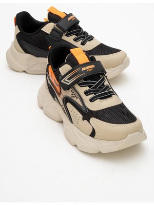 Ccway Cırtlı Bağlı Anorak Çocuk Spor Ayakkabı 31-35 Bej Siyah