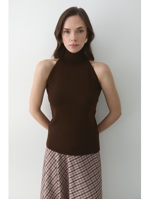 Laluvia Kahverengi Boğazlı Atlet - 251004