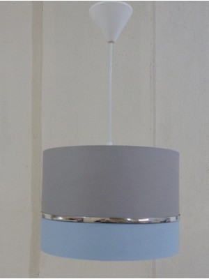 Onay Avize Gri Mavi M-489 Kumaş Kaplama Avize Salon Oturma Odası Yatak Odası Genç ve Çocuk Odası Avize Sarkıt