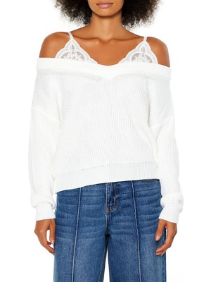 F21 Omuz Açık Kombin Kazak