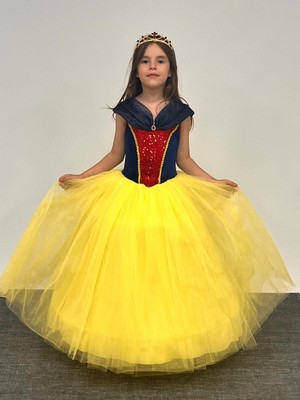 Butik Happy Kids Kız Çocuk Kostüm Kasnaklı Pamuk  Prenses Düşük Omuz Detaylı  Prenses 3-8 Yaş