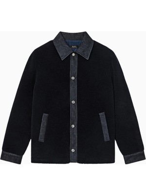 A.p.c Will Jacket Düz Kesim Klasik Yaka Raw Denim Detaylı Erkek Ceket