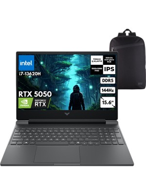 Hp Victus 15-FA2036NT I7-13620H 32-Gbddr5 1 Tbssd RTX5050 (8gb-Gddr7) 15.6" Fhd Freedos + Hmf Sırt Çantası C52QWEAHMF1