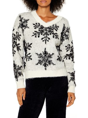 F21 Yumuşak Örme Kar Tanesi Desenli Kazak