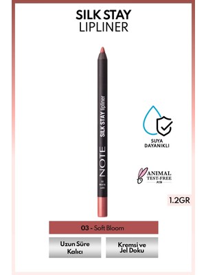 Note Cosmetics Silk Stay Lipliner Suya Dayanıklı Ipeksi Dudak Kalemi - 03 Soft Bloom - Nude