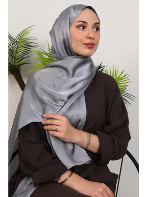 Giza Store Inci Saten Şal Açık Gri