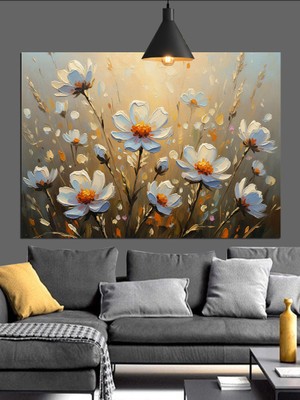 Artmeg Kır Çiçekleri Yağlı Boya Dekoratif Kanvas - Mdf Ahşap Tablo