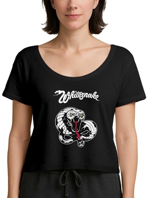 Z zepplin Whitesnake Trouble Siyah Kadın Tişört