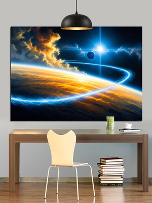 Karizma Tablo Uzay Boşluğu Işık Hızı Dekoratif Kanvas - Mdf Ahşap Tablo