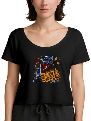 Z zepplin Suicide Silence Lıve And Mental Siyah Kadın Tişört