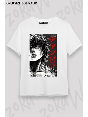 Unisex Oversize Kalıp Baki The Grappler Pilot Tasarım Baskılı Tshirt