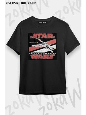 Unisex Oversize Kalıp Starwars Eski Tasarım Baskılı Tshirt