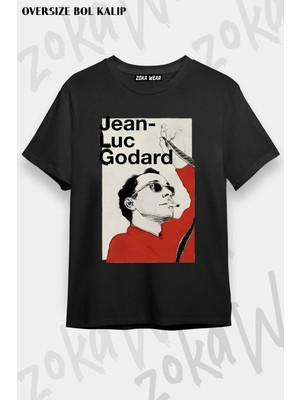Unisex Oversize Kalıp Jean Luc Godard Tasarım Baskılı Tshirt