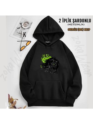 Attack On Titan 5 Baskılı Kapüşonlu Sweatshirt (2 Iplik)