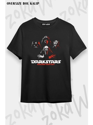 Unisex Oversize Kalıp Star Wars Dark Stars Tasarım Baskılı Tshirt